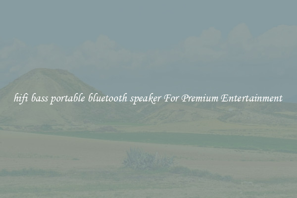 hifi bass portable bluetooth speaker For Premium Entertainment 