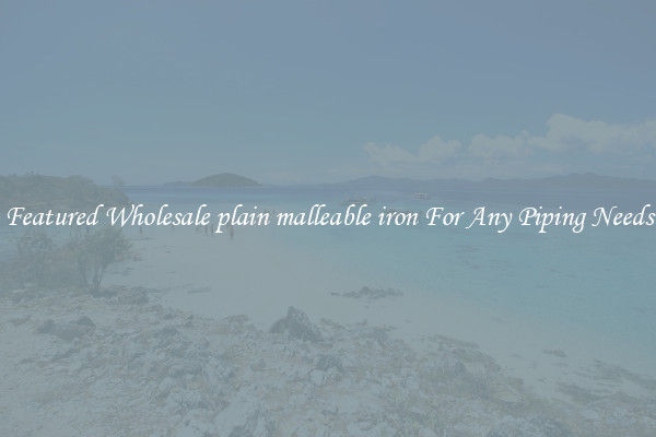 Featured Wholesale plain malleable iron For Any Piping Needs
