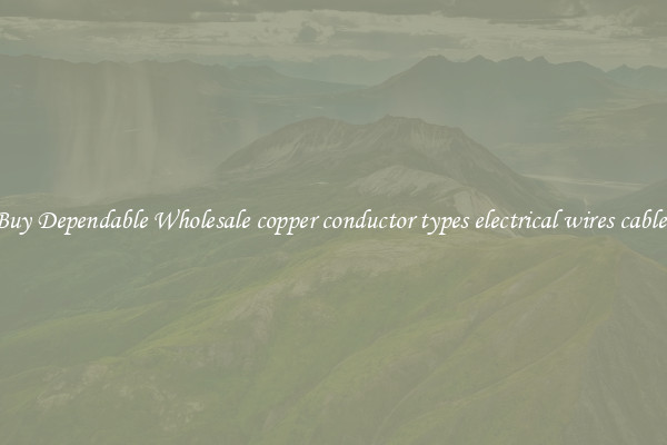 Buy Dependable Wholesale copper conductor types electrical wires cables
