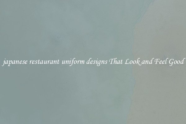 japanese restaurant uniform designs That Look and Feel Good