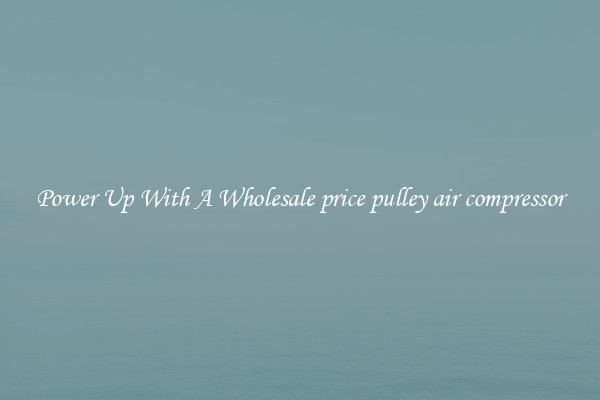 Power Up With A Wholesale price pulley air compressor
