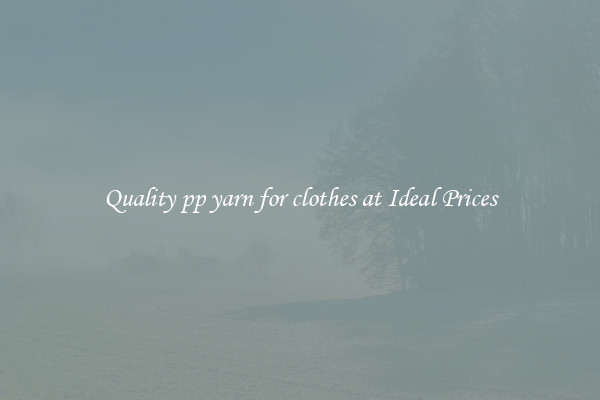 Quality pp yarn for clothes at Ideal Prices