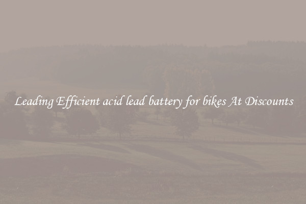 Leading Efficient acid lead battery for bikes At Discounts